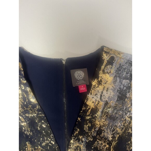 Vince Camuto Women's Metallic Jacquard Cocktail Dress Periwinkle Sz 4 - Picture 14 of 14